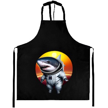 Discover Shark astronaut at sunset Aprons
