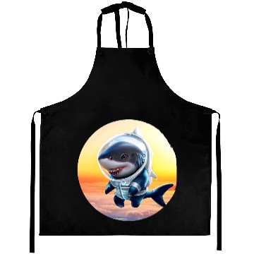 Discover Shark astronaut at sunset Aprons