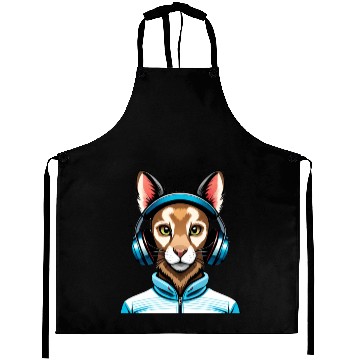 Discover Cool rabbit with headphones Aprons