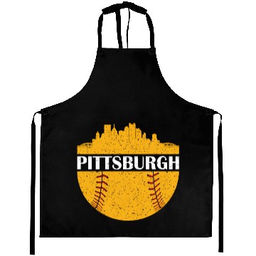 Discover Pittsburgh Baseball Cityscape Distressed Novelty Aprons