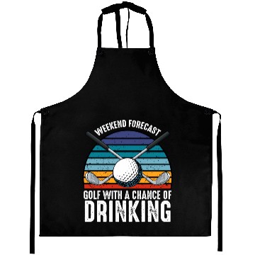 Discover Weekend Forecast Golf Lover Golfer Sport Hobby Aprons