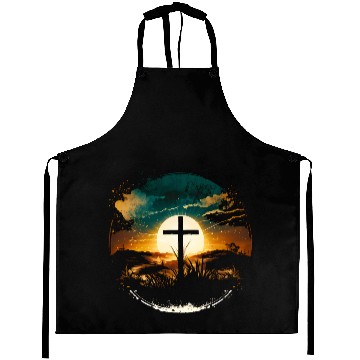 Discover Jesus Cross Painting Aprons