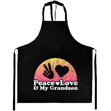 Discover Peace Love And My Grandson Aprons