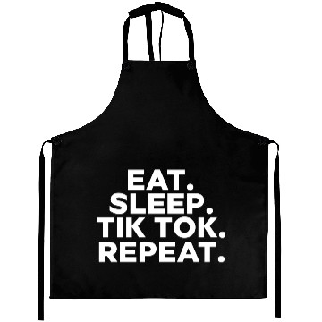 Discover Eat Sleep tiktok Repeat retro vintage colors Aprons