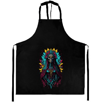 Discover Santa Muerte de Guadalupe Aprons