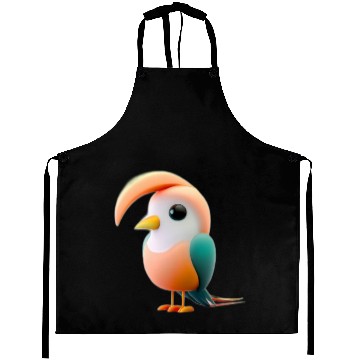 Discover Cute Bird of Paradise 3D Render Aprons