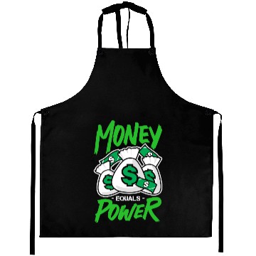 Discover money equals power Aprons