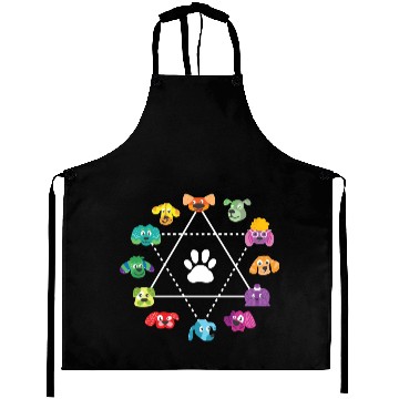 Discover Color Wheel Of Cute Dogs Art Teacher Dog Lover Aprons