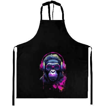 Discover Graffiti Inspired Chimpanzee Ink & Paint Splatters Aprons
