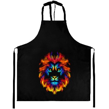 Discover Head of a lion multi colored fire lion head leo Aprons