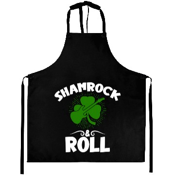 Discover Shamrock Rock And Roll Guitar St Patrick'S Day Aprons