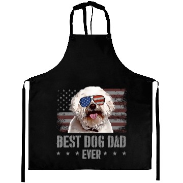 Discover Bichons Frise Best Dog Dad Ever Usa American Flag Aprons