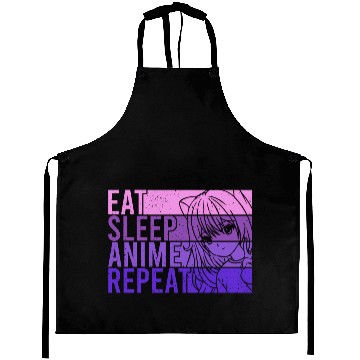 Discover Anime Aprons Eat Sleep Anime Repeat Anime