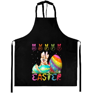 Discover Easter Day Corgi Dog Family Easter Aprons
