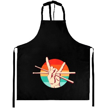 Discover Drummer Retrounset Playing music Rocking Out Aprons