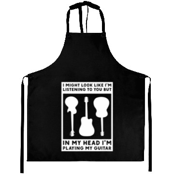 Discover In My Head Im Playing My Guitar Musician Bass Aprons