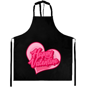 Discover Happy Valentine typography Aprons