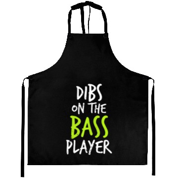 Discover Dibs On The Bass Player Funny Guitar Player Aprons