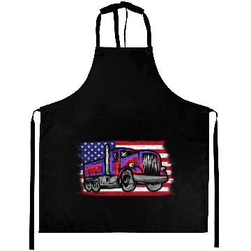 Discover Dump Truck Usa Flag Garbage Trucker Aprons
