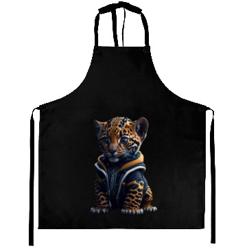 Discover A cute tiny hyper realistic baby jaguar Aprons