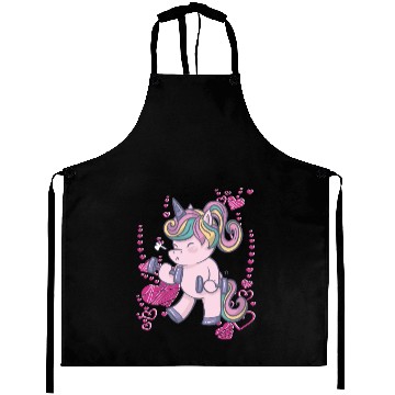 Discover Unicorn trains in the gym and loves bodybuilding Aprons