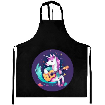 Discover Unicorn Guitar Sunset Aprons