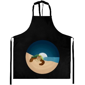 Discover Night Serenity: Sea Turtle by the Moon Aprons