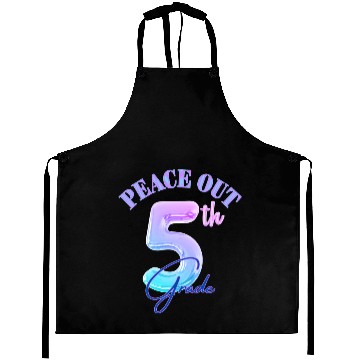 Discover Peace Out 5th Grade Retro Graduation Class Aprons