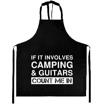 Discover Funny Camping And Guitars RV Outdoor Camper Aprons