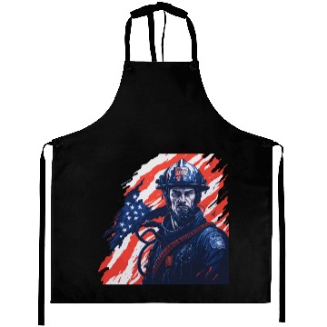 Discover Firefighter USA Flag Design Aprons