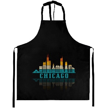 Discover Chicago yline Illinois Vintage Pride Aprons