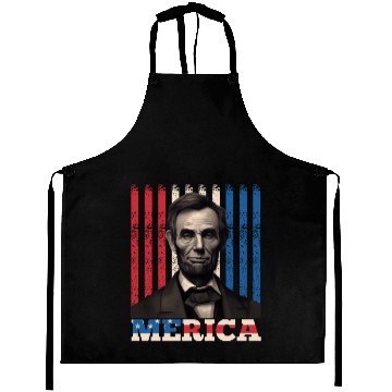 Discover Merica Lincoln Independence Day Party 4th July Aprons