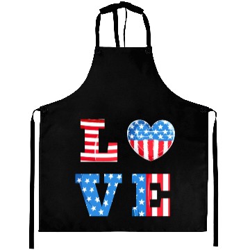 Discover LOVE America Independence Day USA Patriots Aprons