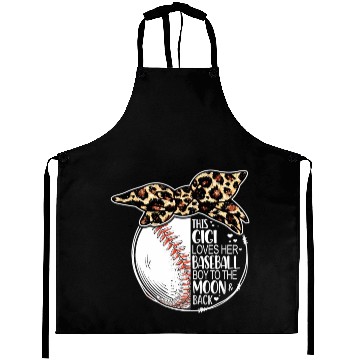Discover Baseball Gigi Vintage Leopard Messy Bun Aprons