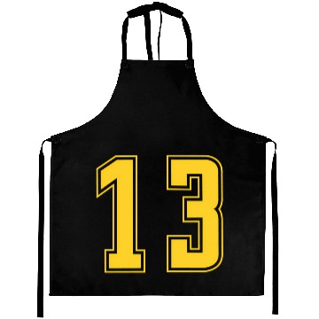 Discover Yellow Number 13 Team Junior Sports Numbered Aprons