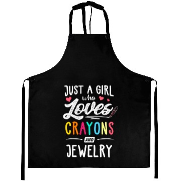 Discover Just A Who Loves Crayons And Jewelry Youth Aprons