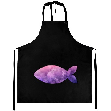 Discover Fish purple watercolor Aprons