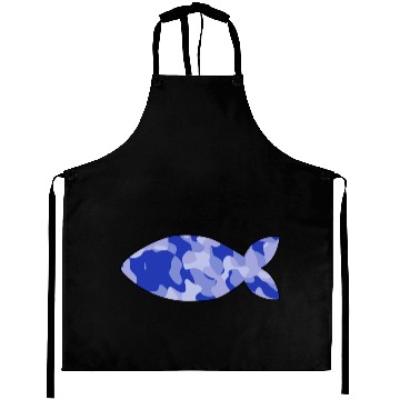 Discover Fish blue camo Aprons