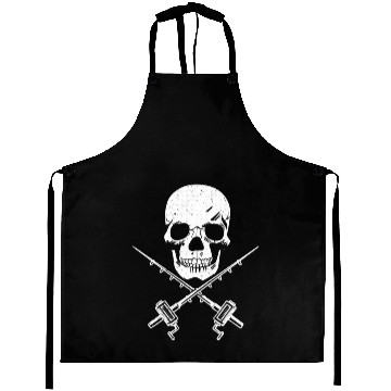 Discover ull And Fishing Rod Pirate Flag Aprons