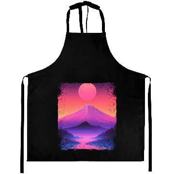 Discover Mount Fuji Aesthetic Japan Sight Vaporwave Volcano Aprons