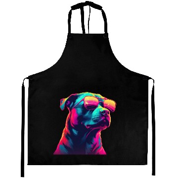 Discover Retro Woof A Dog s Synthwave Adventure Aprons