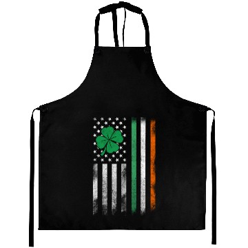 Discover St Patrick'S Day Irish American Flag Vintage Aprons