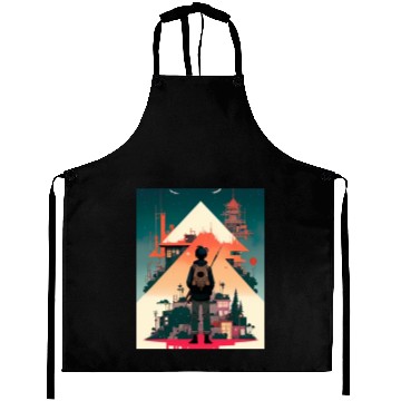 Discover Starry Night Sky and Urban Vistas Aprons