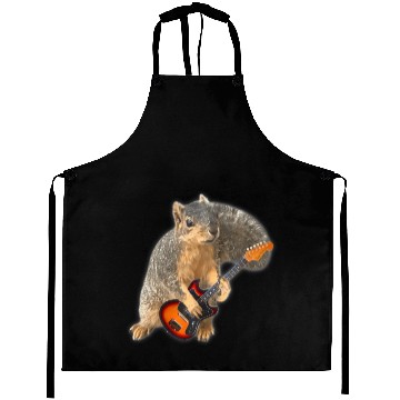 Discover Squirrel Playing Guitar Aprons