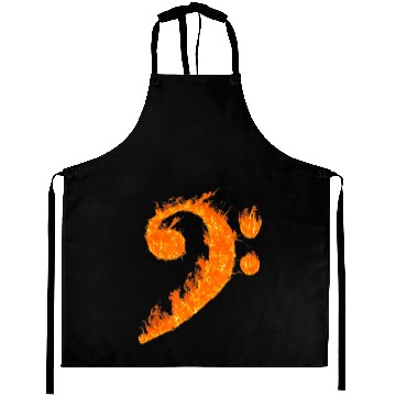 Discover Cool Bass Clef Fire Musicalymbol Lover Aprons