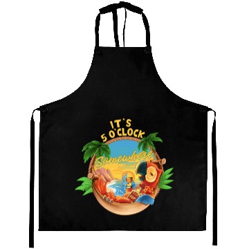 Discover It Is 5 O'Clock Somewhere Parrot Drinking Summer Aprons
