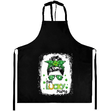 Discover One Lucky Mama St Patric Day Mom Mother Shamrock Aprons
