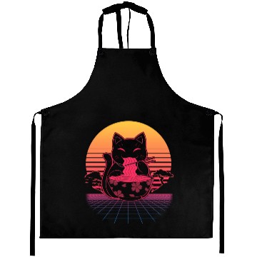 Discover Kawaii Ra Neko Retro Cat Japanese Noodle Anime Aprons
