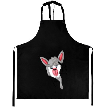 Discover Funny llama in hands Aprons