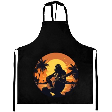 Discover Gorilla with Acoustic Guitar in Sunset Aprons